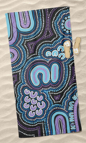 Aboriginal Art Beach Towel Koorrookee 'Grandmother'