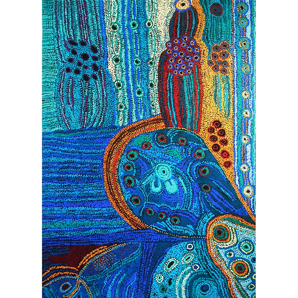 Aboriginal Art Cotton Tea Towel by Julie Woods