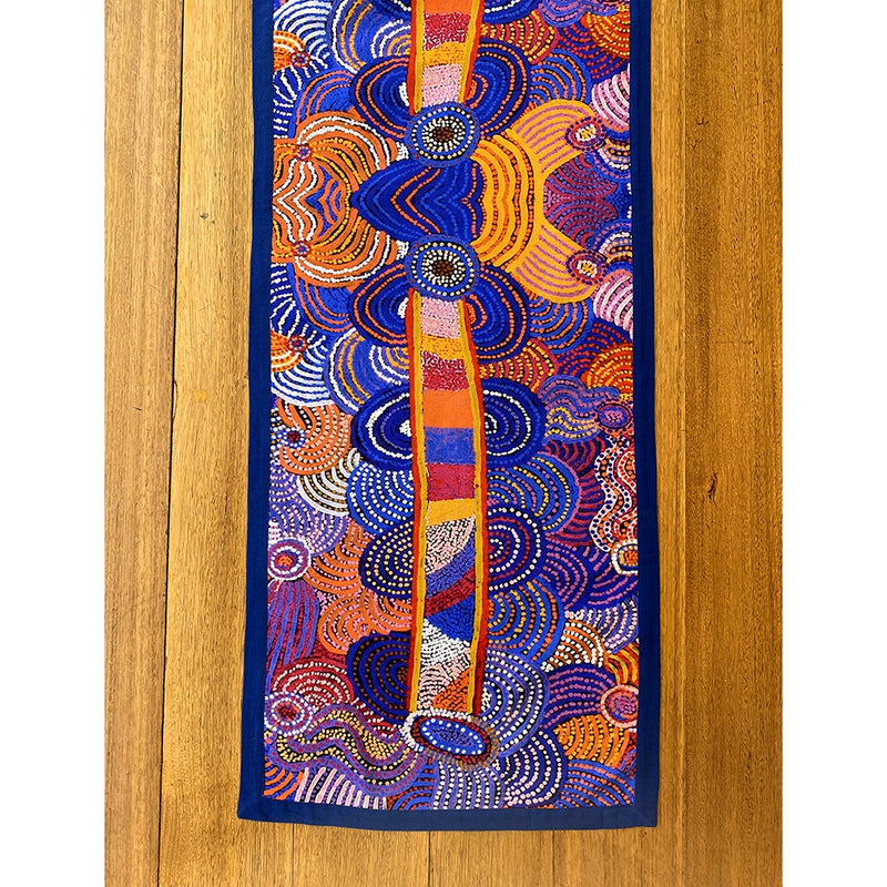 Aboriginal Art Cotton Table Runner by Nora Nyutjanka Davidson