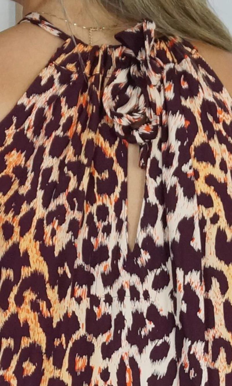 Rayon Dress Chloe Long Leopard, More Colours
