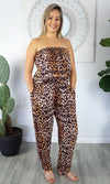 Rayon Jumpsuit Long Bandeau Leopard, More Colours