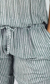 Rayon Jumpsuit Long Bandeau Stripes Grey
