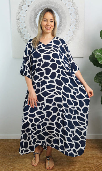 Rayon Kaftan Long Giraffe, More Colours – Azure Beach and Resort Wear