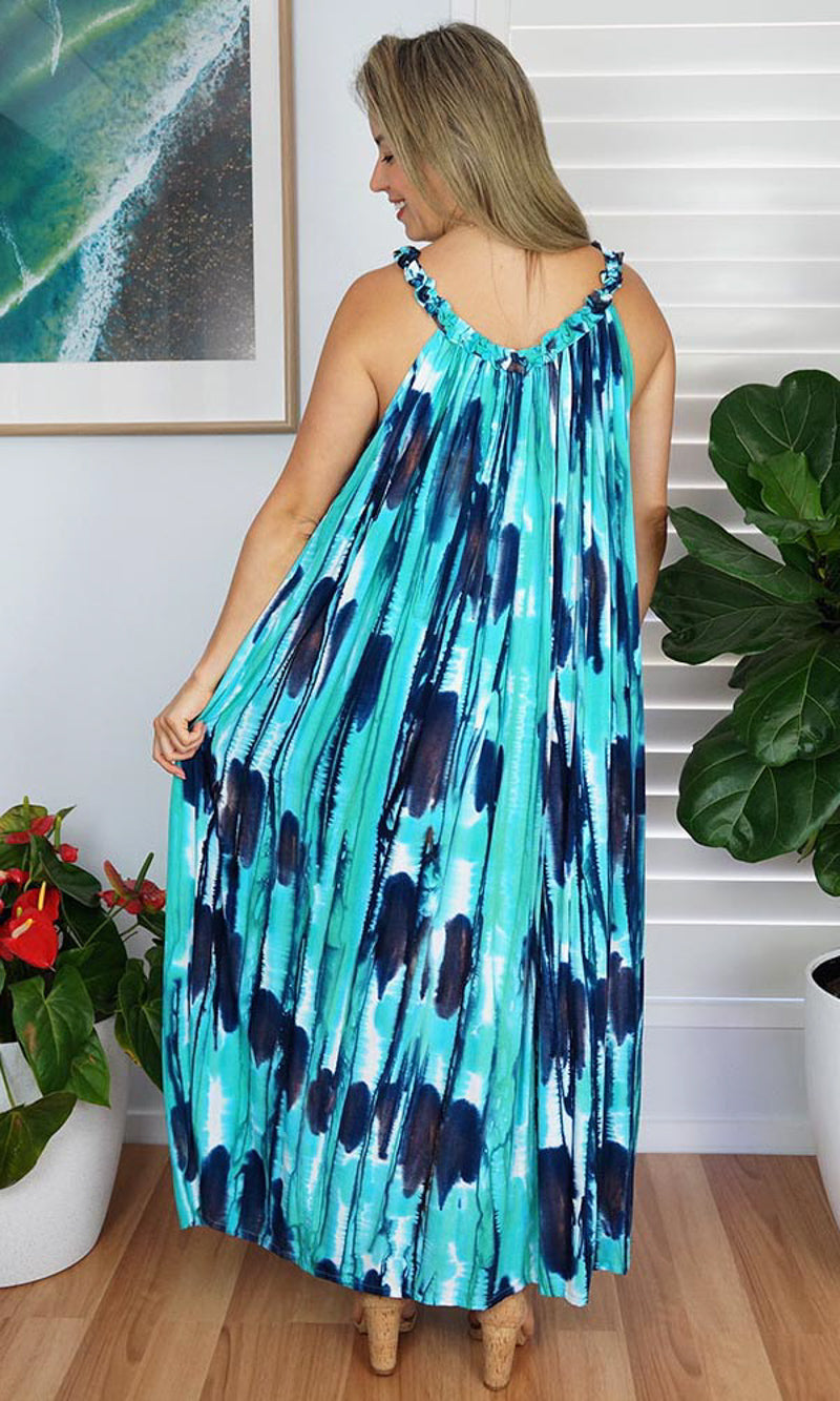 Rayon Dress Magnum Long Streaky Tie Dye, More Colours