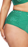 Linear Perspective Green Botticelli High Waist Swim Pant