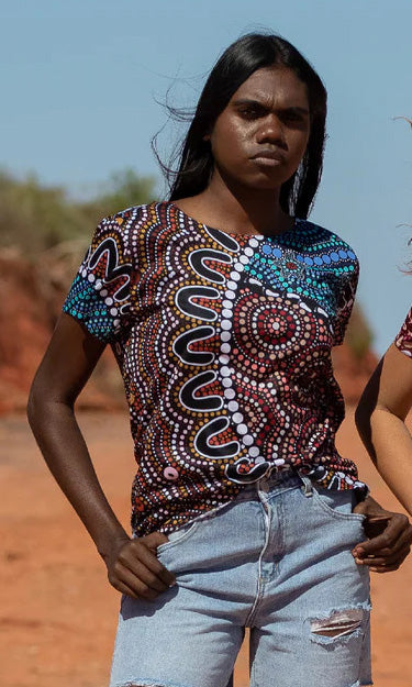 Aboriginal Art Fashion Top Heal our Nura