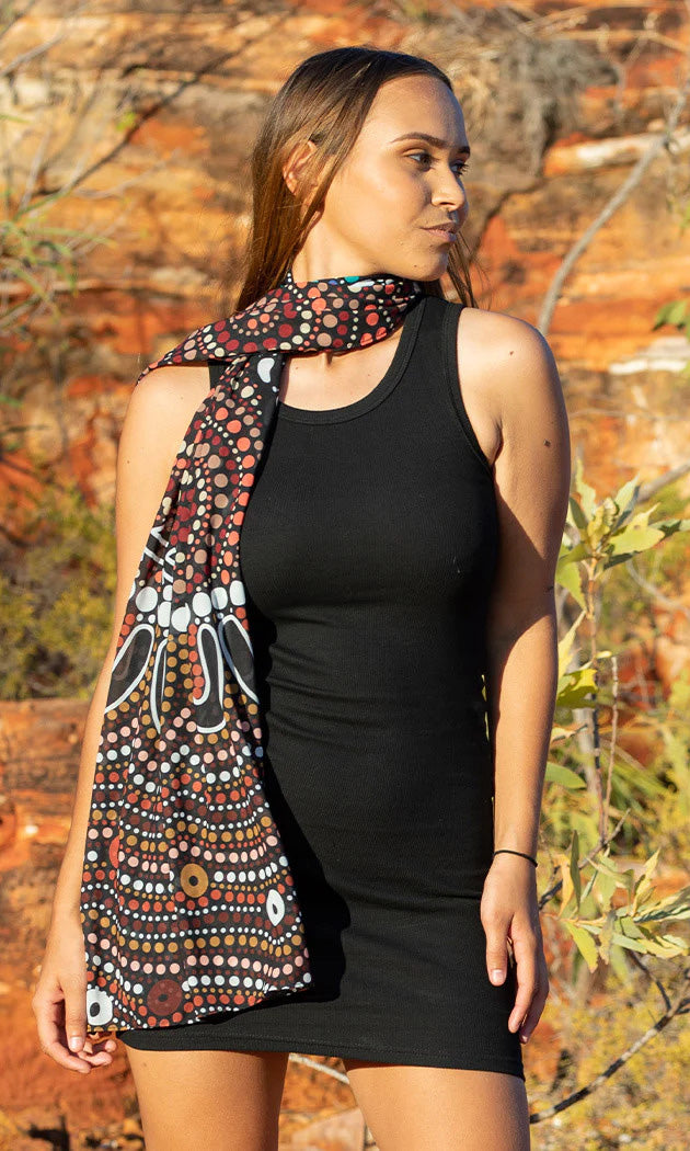 Aboriginal Art Scarf Heal Our Nura