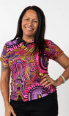 Aboriginal Art Ladies Fitted Polo Mother