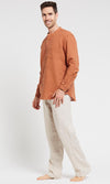 Hemp Cotton Long Sleeves Grandpa Shirt, More Colours