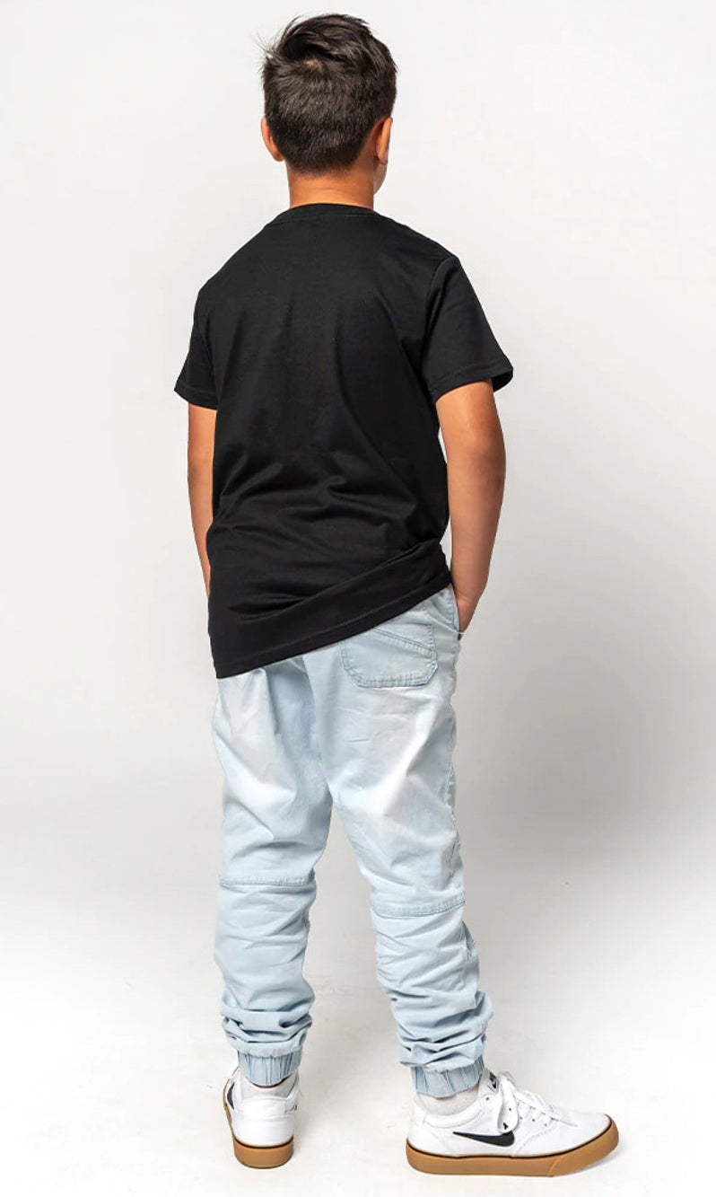 Aboriginal Art Kids Cotton T-Shirt Mudcrab Black