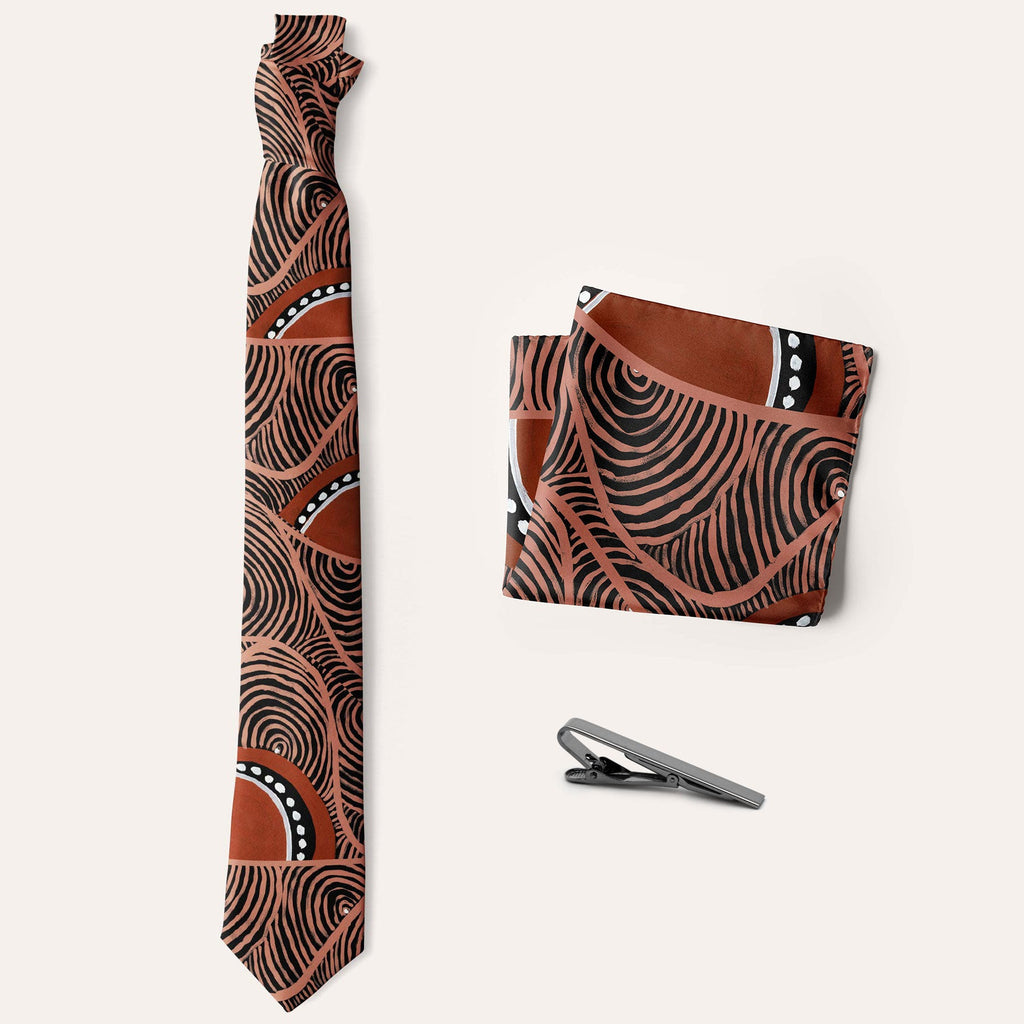 Aboriginal Art Necktie Set Voice of Land