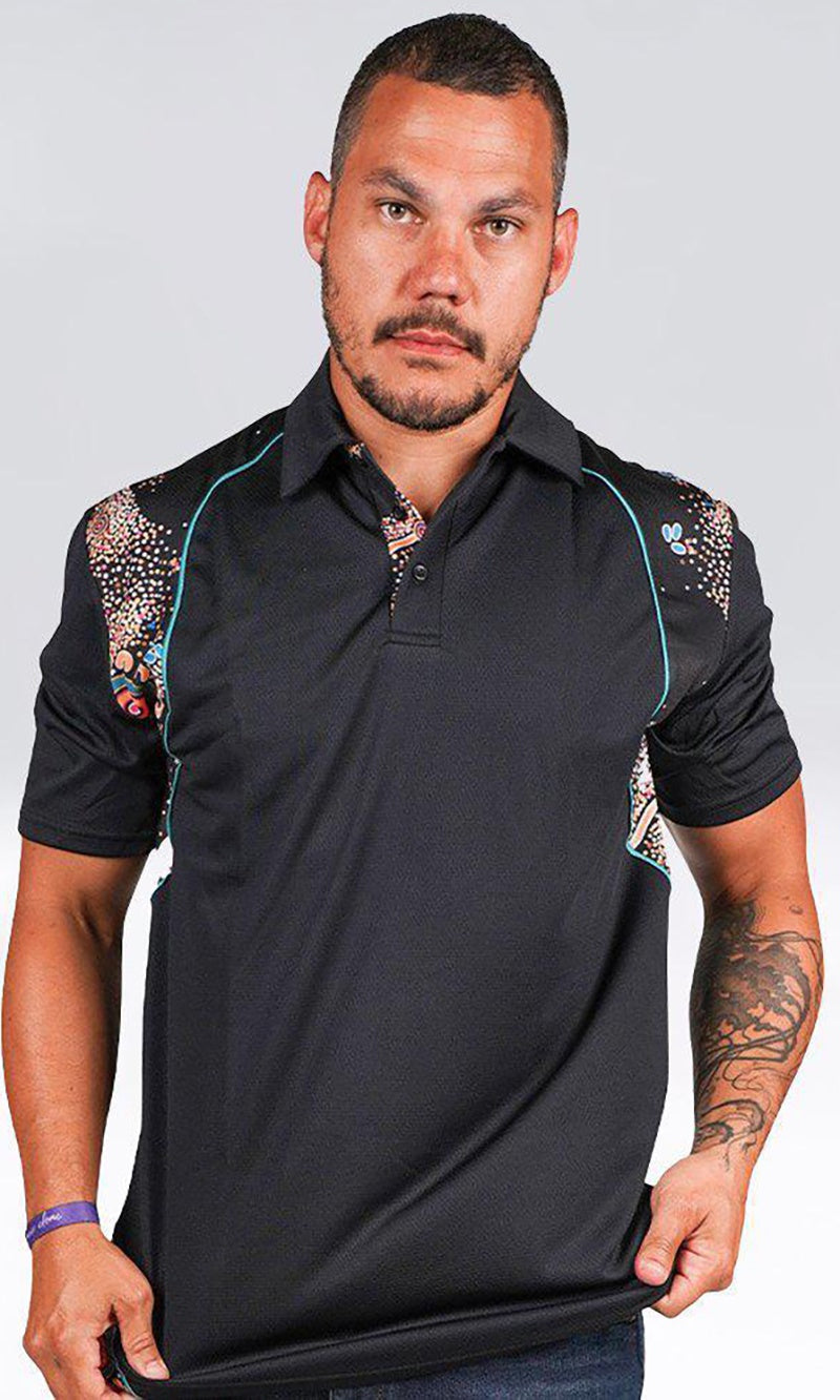 Aboriginal Art Unisex Bamboo Polo Our Beautiful Country