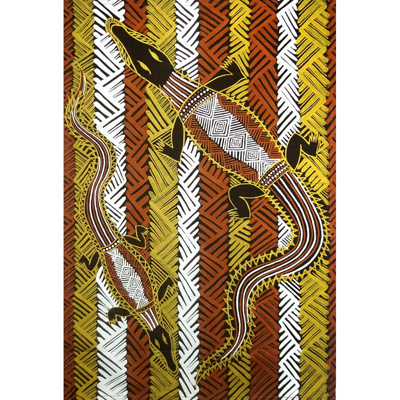 Aboriginal Art Cotton Tea Towel by BERNADETTE MUNGATOPI
