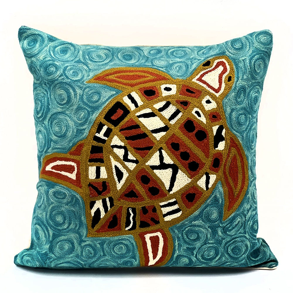 Aboriginal Art Cushion Cover by Helen Puruntatameri