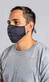 Face Mask Plain Black Combed Cotton