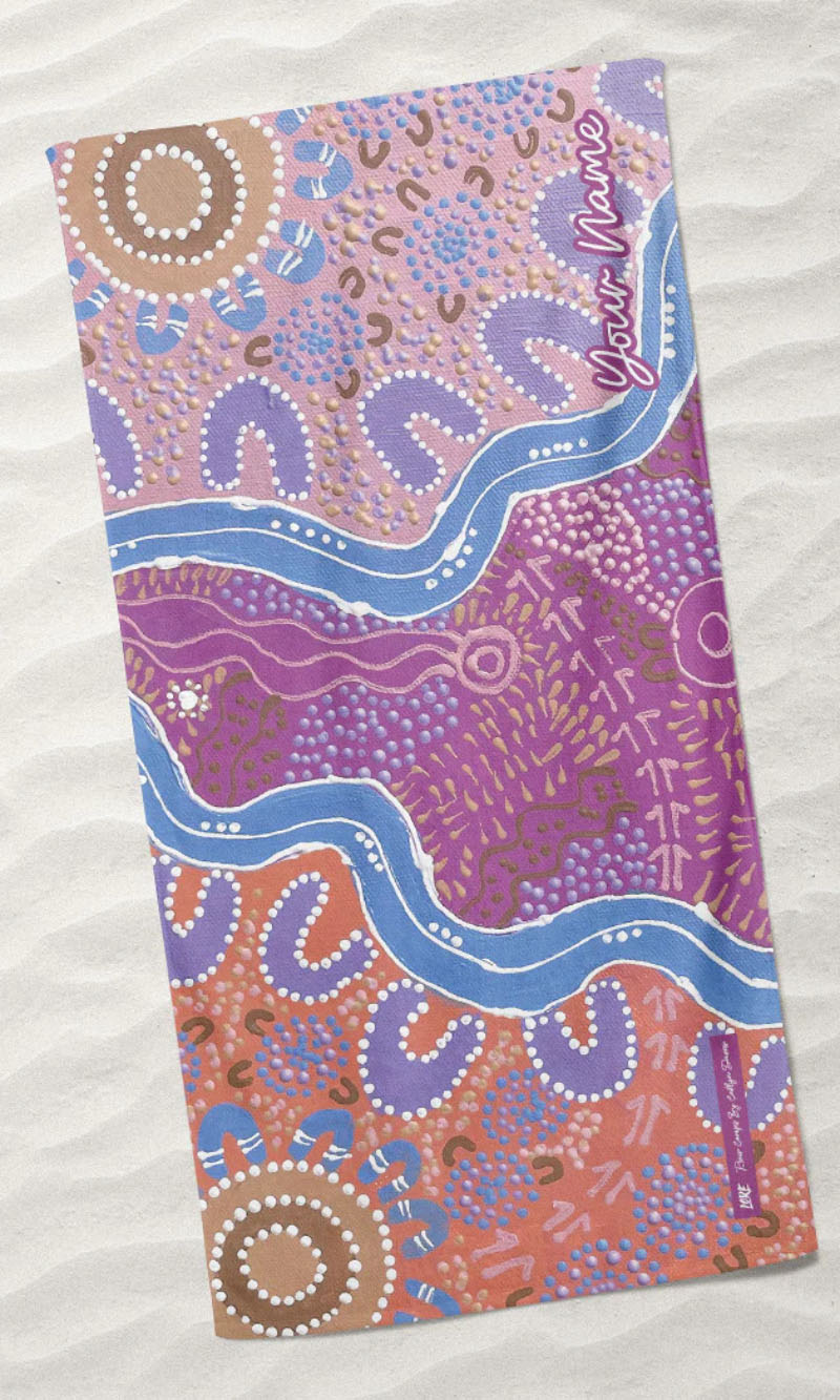 Aboriginal Art Beach Towel River Camps