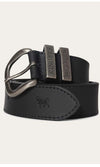 Leather James Belt Black/Silver