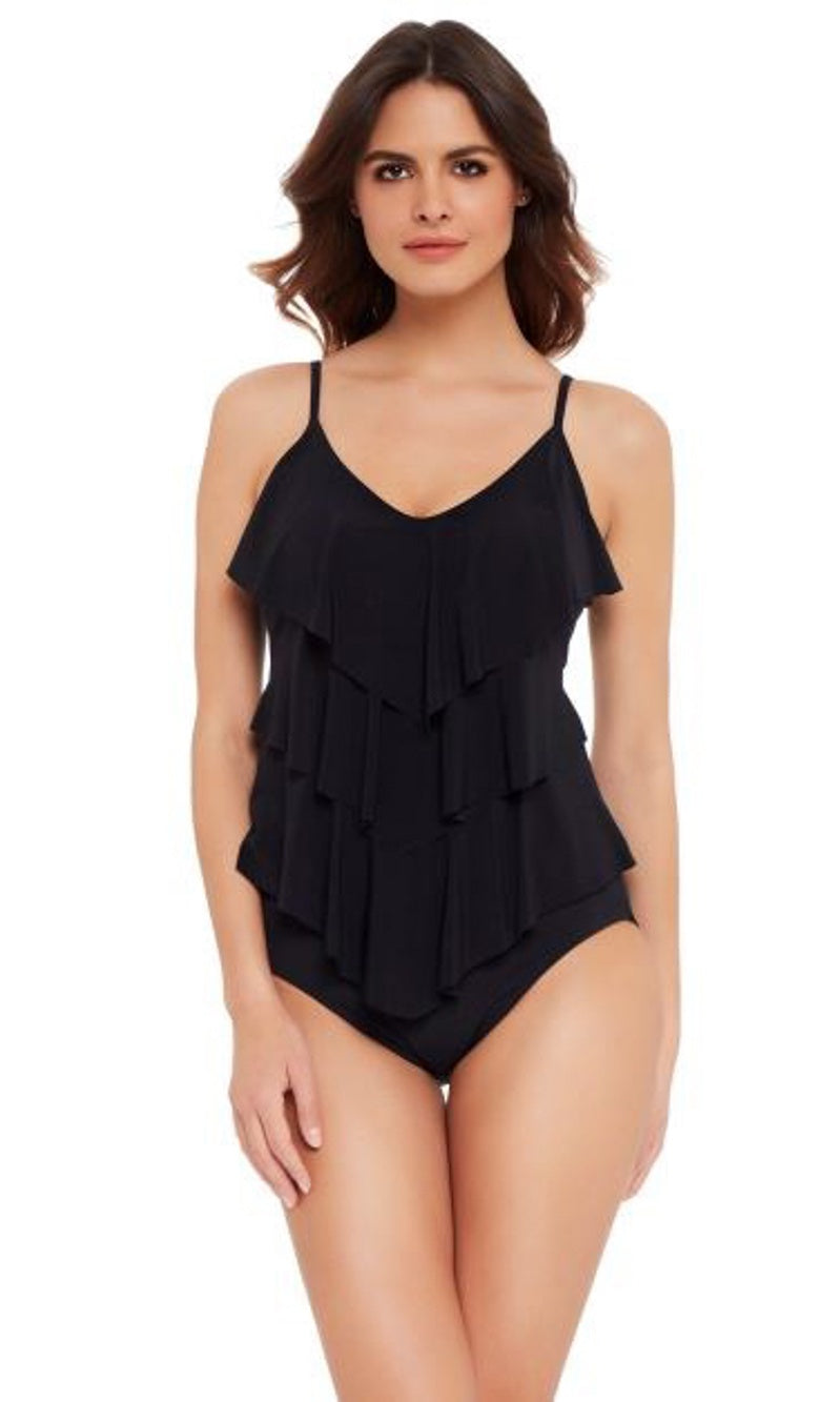 Rita DD Cup Slimming Tiered Tankini Top Fits D Cup to E Cup