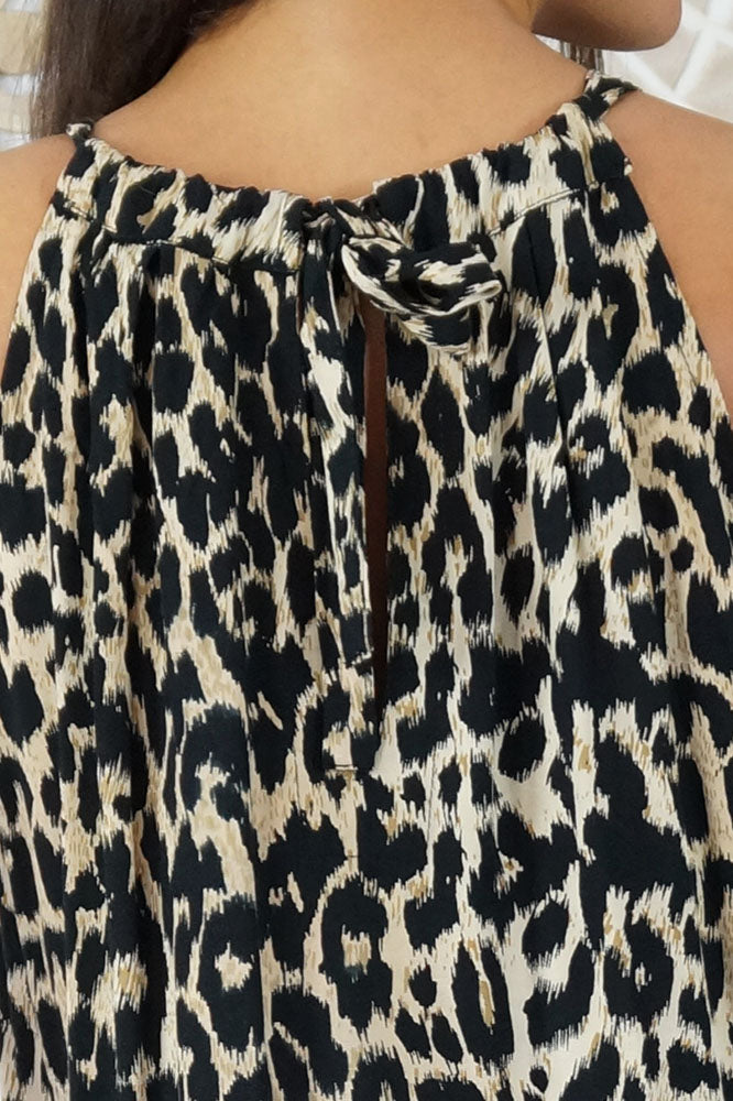 Rayon Dress Short Chloe Leopard, More Colours