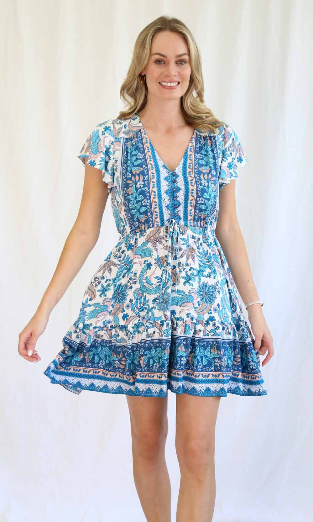 Rayon Dress Zoe Wonderland Blue