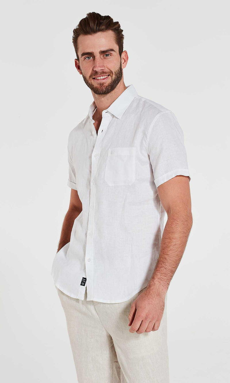 Linen Shirt Short Sleeve White
