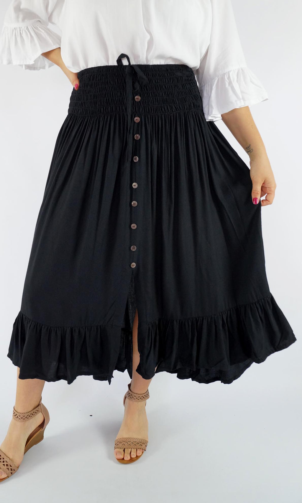 Rayon Skirt Tangelo Plain, More Colours