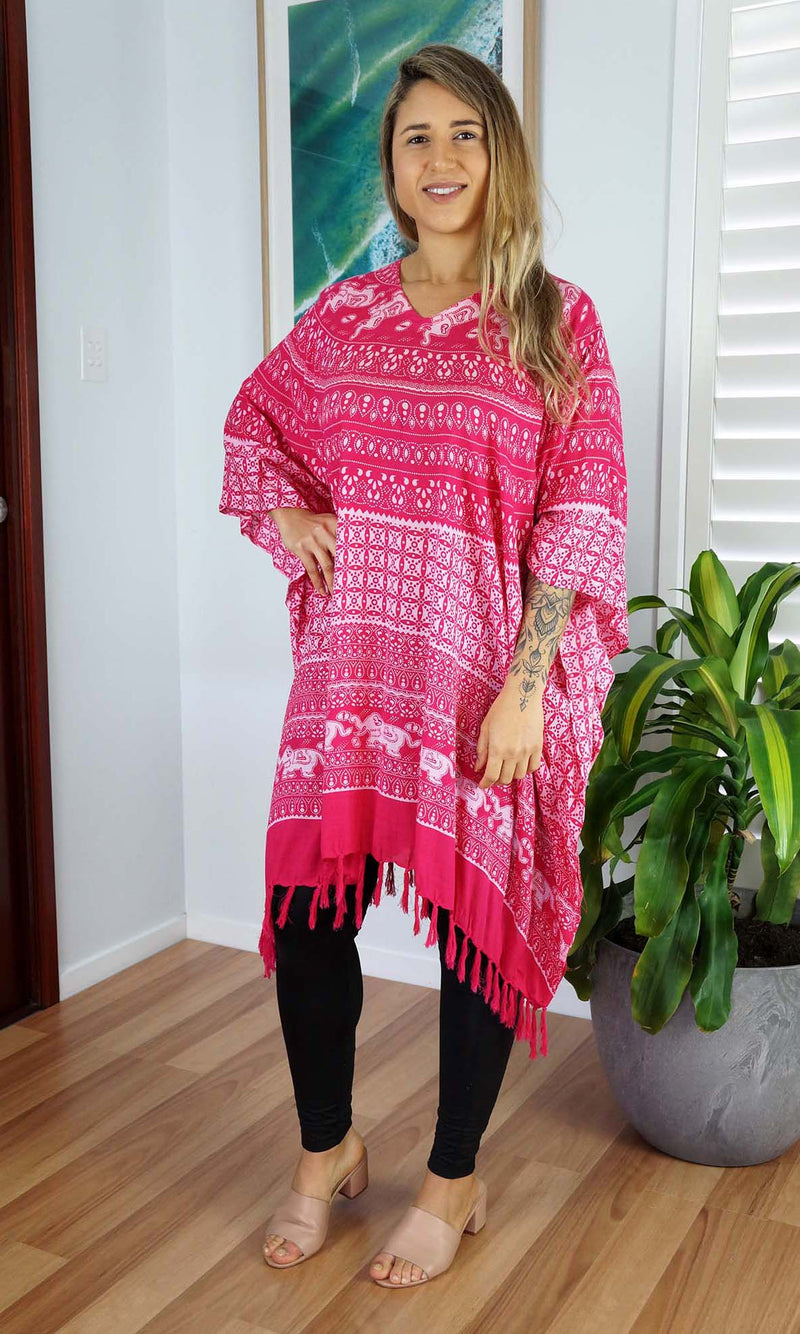 Rayon Cover Up V Neck Elephants, More Colours