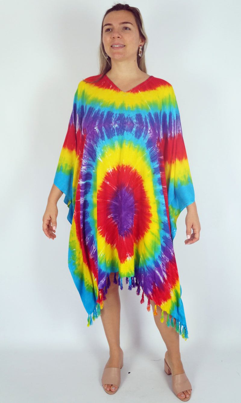 Rayon Cover Up V Neck Tie Dye, More Colours