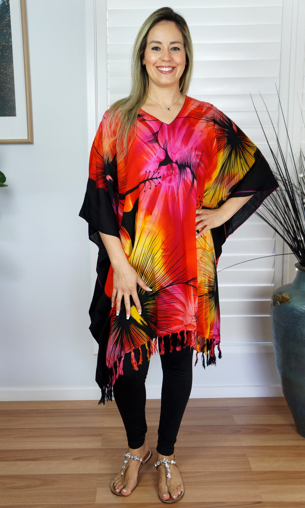 Rayon Cover Up V Neck Sunshine, More Colours.