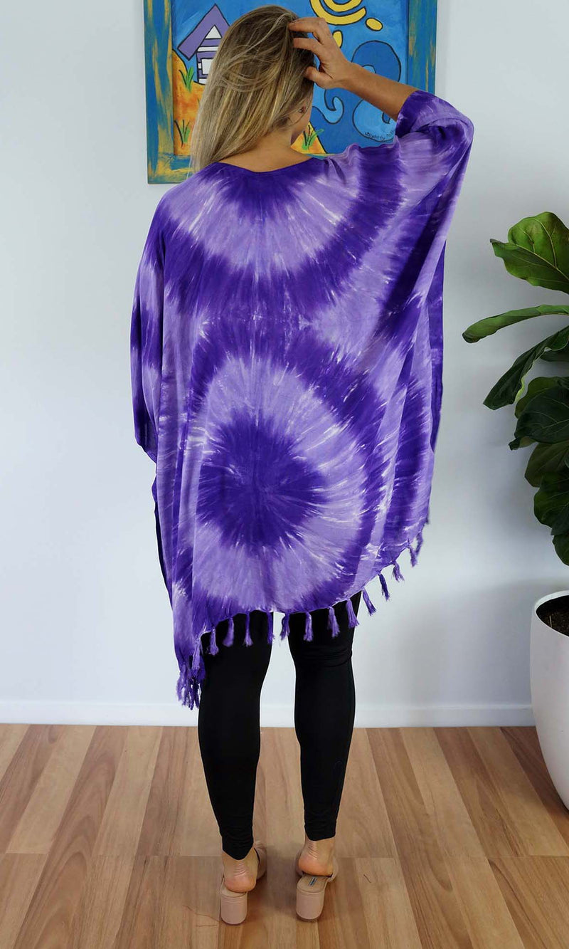Rayon Cover Up V Neck Tie Dye, More Colours