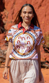 Aboriginal Art Ladies Fitted Polo The Time is Now