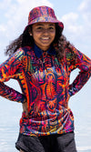 Aboriginal Art Kids Long Sleeve Polo TSI Neon