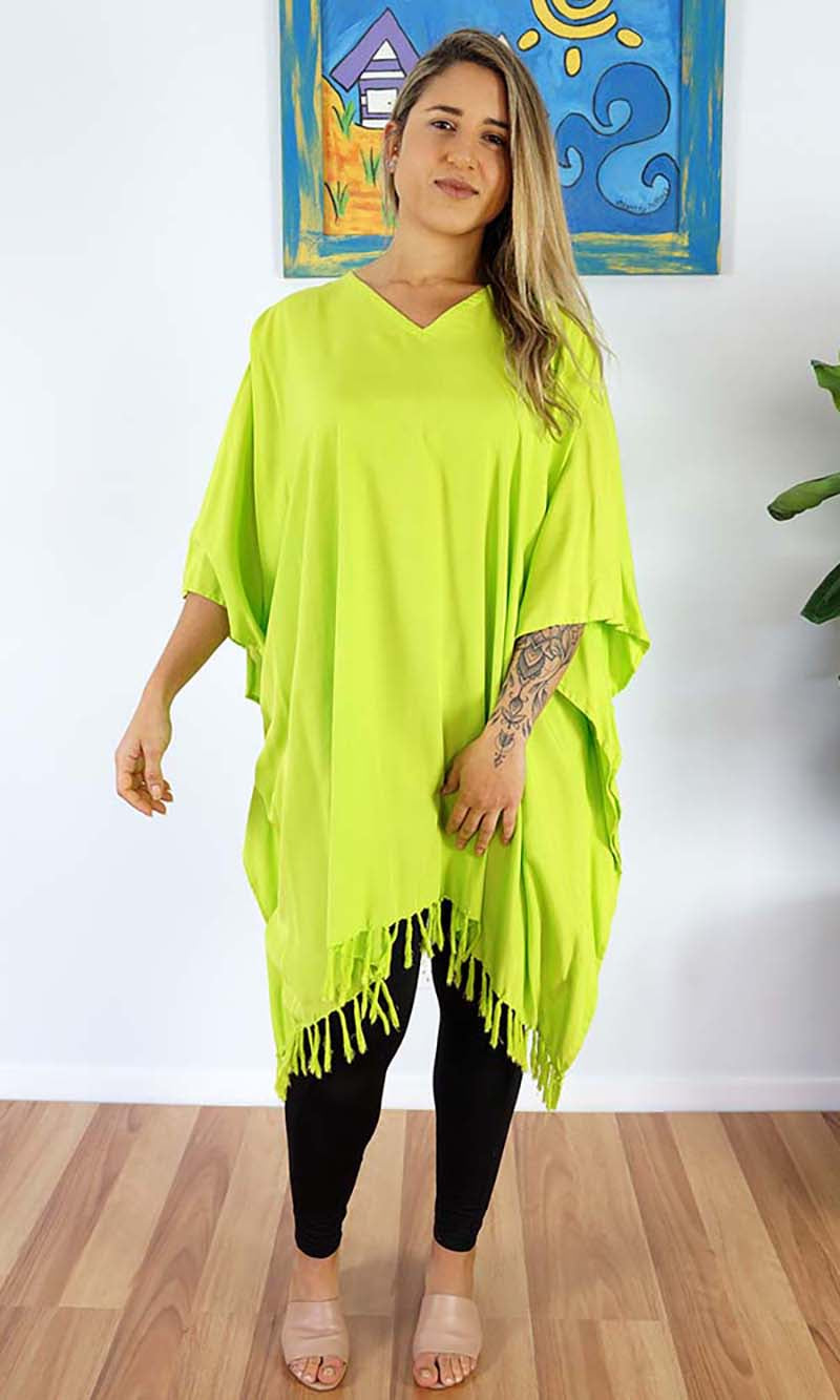 Rayon Cover Up V Neck Plain, More Colours