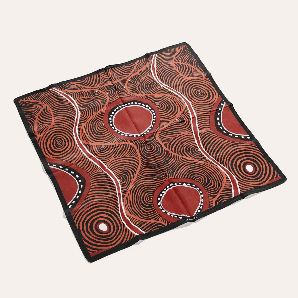 Aboriginal Art Scarf Voice of Land.