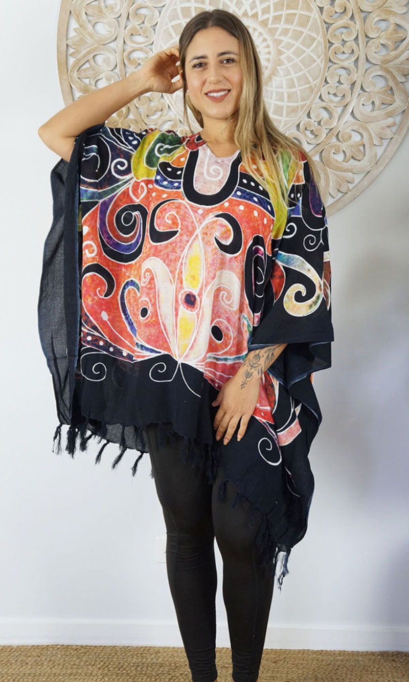 Rayon Cover Up V Neck Abstract, More Colours