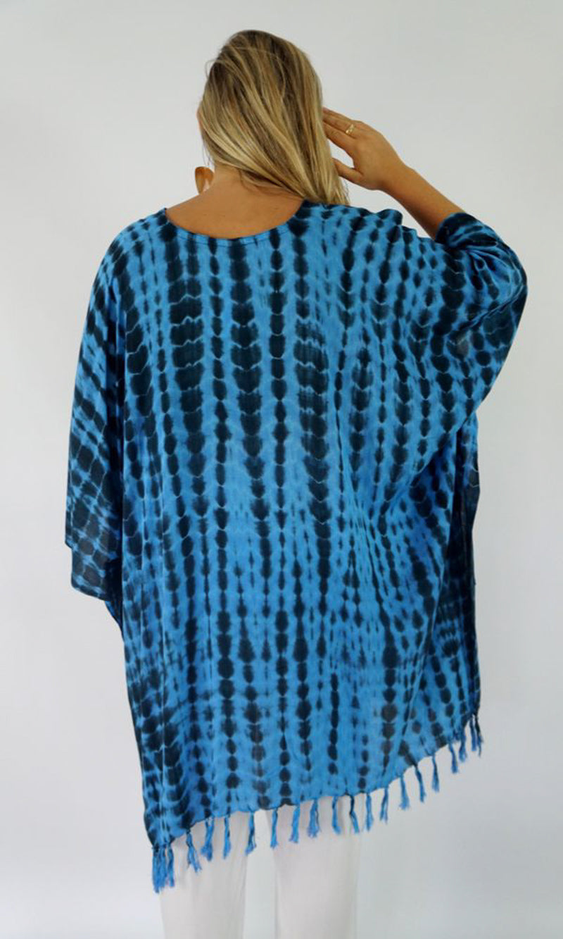 Rayon Cover Up V Neck Crackle Tie Dye, More Colours
