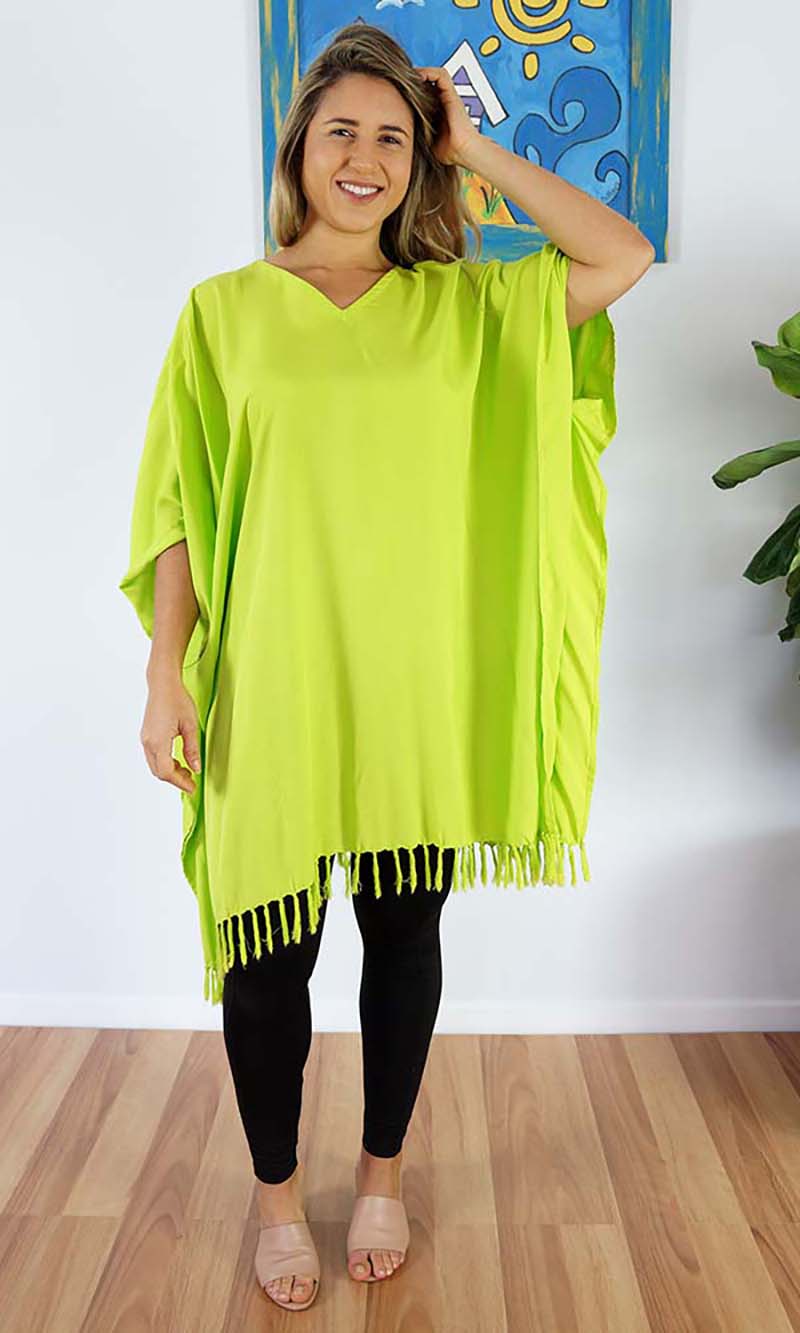 Rayon Cover Up V Neck Plain, More Colours