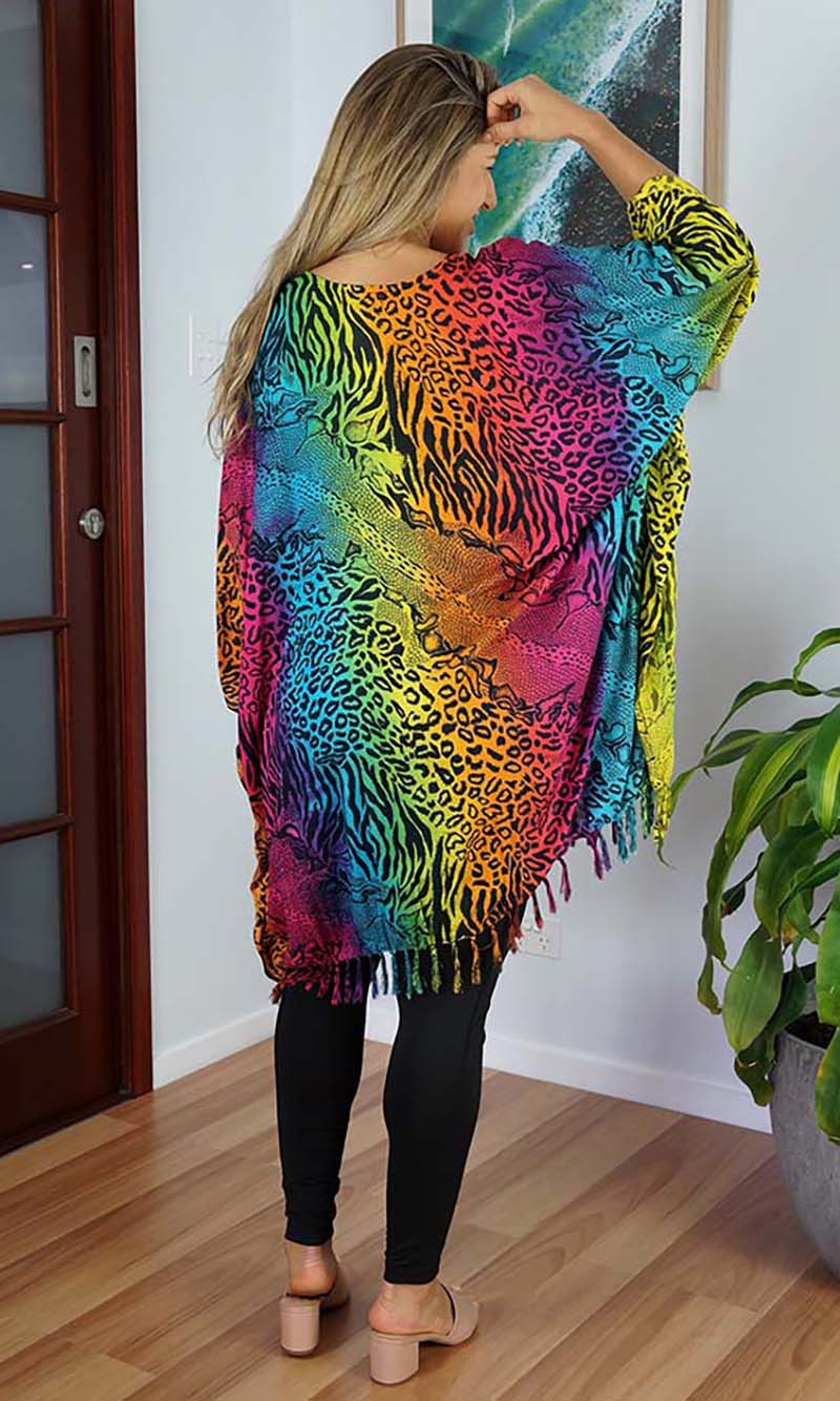 Rayon Cover Up V Neck Snake/Cheetah, More Colours