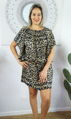 Rayon Dress Short Wing Leopard, More Colours