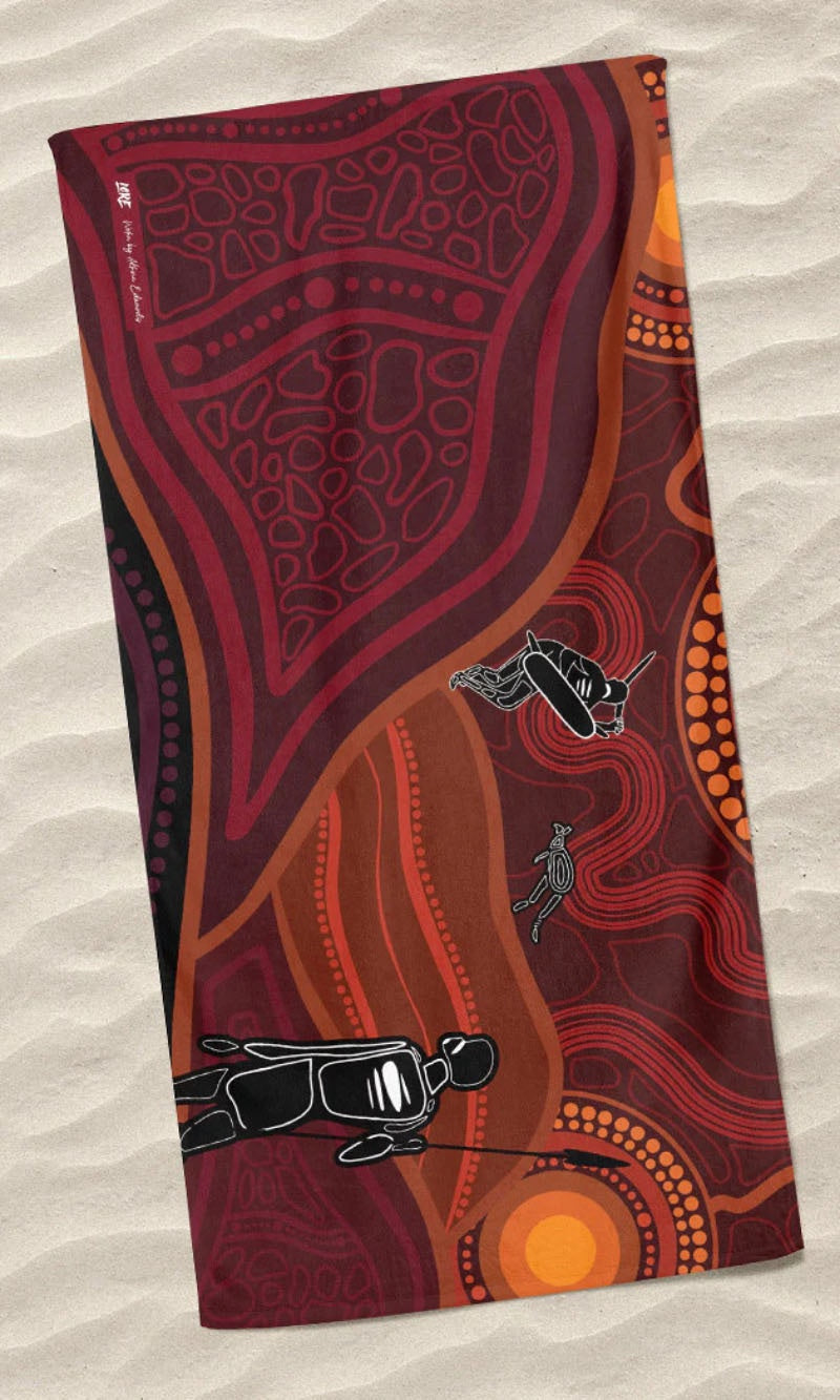 Aboriginal Art Beach Towel Woka