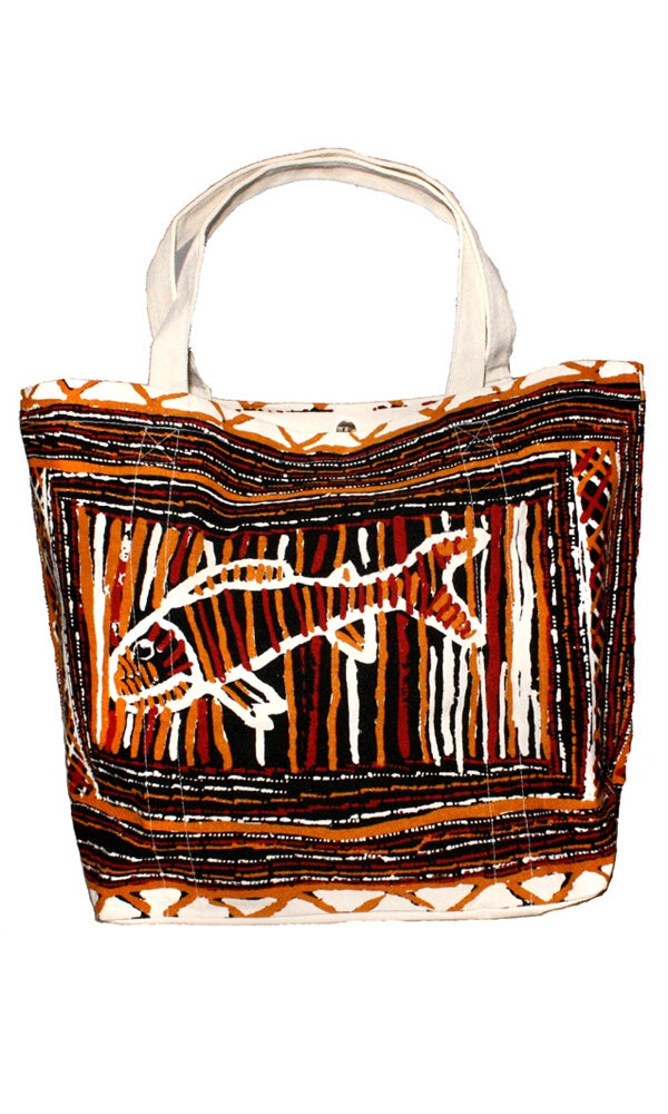 Aboriginal Art Canvas Big Tote Bag by Jane Margaret Tipuamantumirri