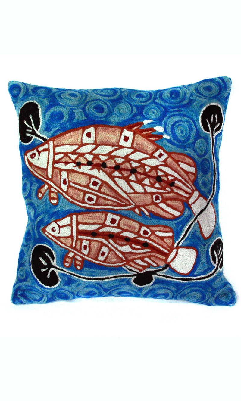 Aboriginal Art Cushion Cover by Isasiah Nagurrgurrba