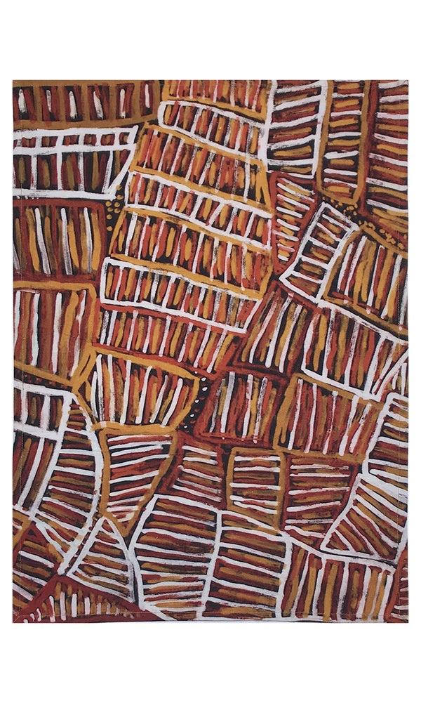 Aboriginal Art Cotton Tea Towel by Jane Margaret Tipuamantumirri