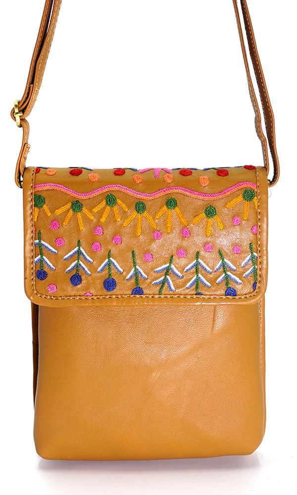 Aboriginal Art Embroidered Shoulder Bag by Rosie Ross