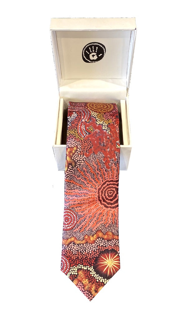 Aboriginal Art Tie - Boxed by Damien & Yilpi Marks