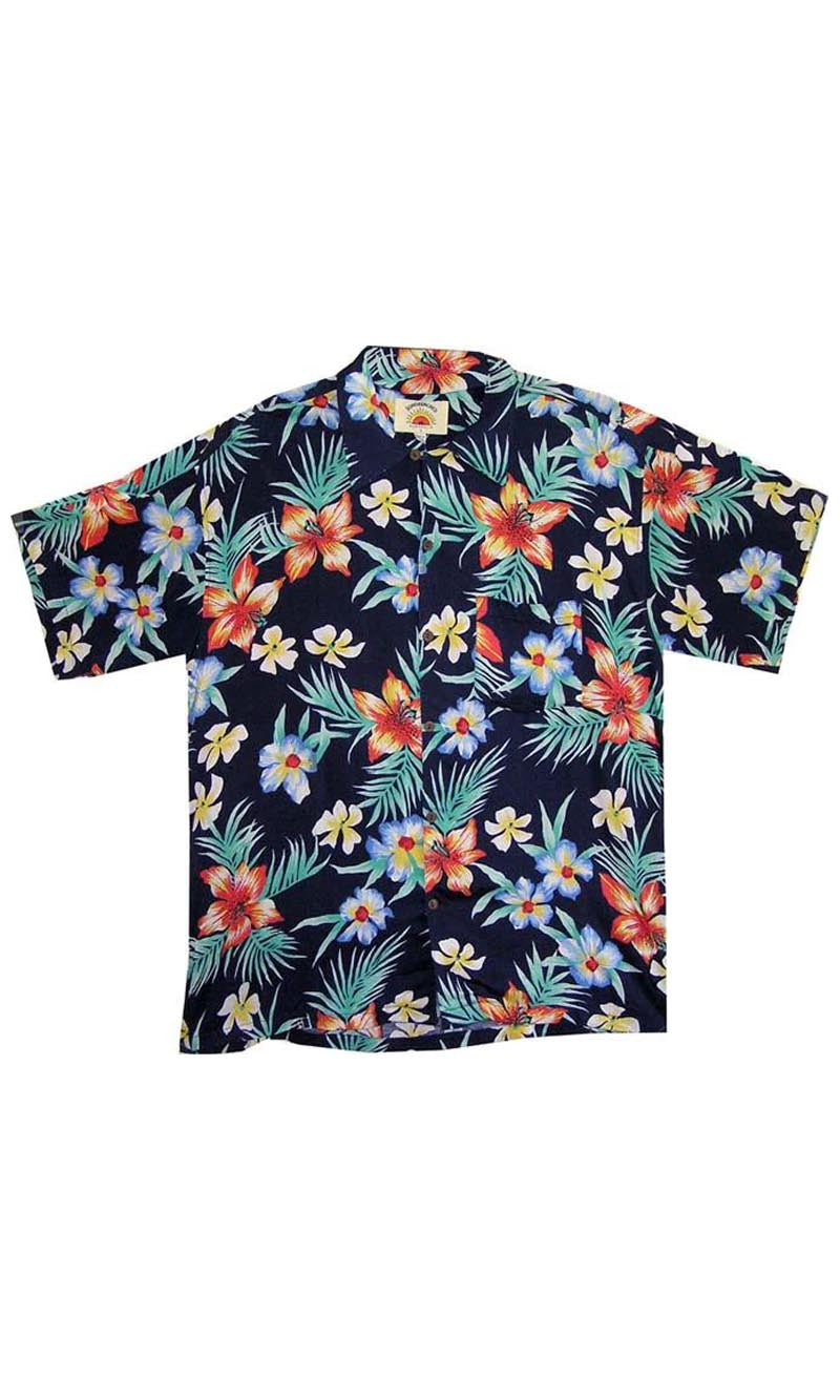 Rayon Kids Hawaiian Shirt Frangipani
