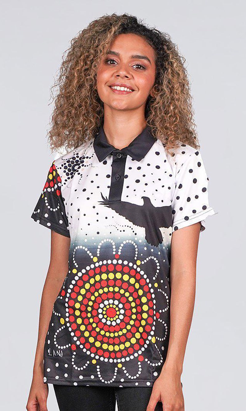 Aboriginal Art Ladies Fitted Polo, No Language No People